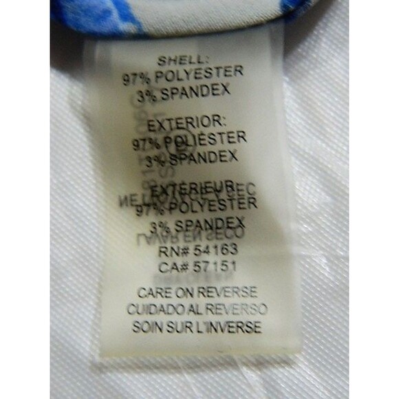 Calvin Klein Womens Blouse Size XS Blue & Gray Floral with Petal Sleeves - Picture 10 of 15